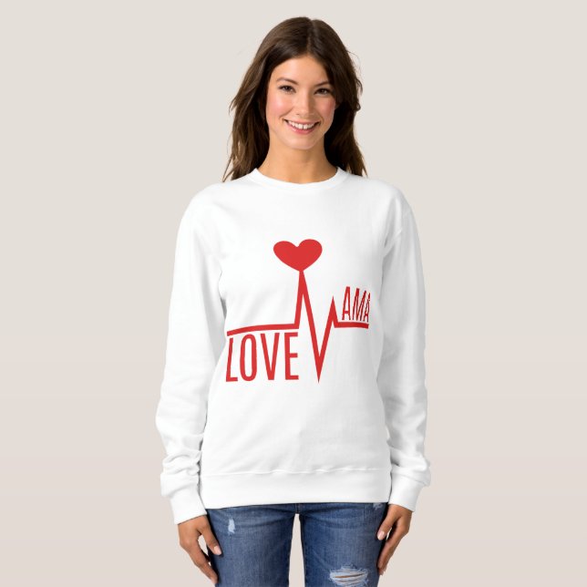 Sweatshirt maman maman maman amour pouls coeur (Devant entier)