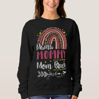 Sweatshirt Maman Maman Maman Bruh Arc-En-Ciel Rose Léopard Ma