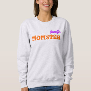 Sweatshirt Maman mignonne Octobre Halloween Momster Ash