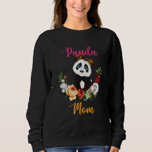 Sweatshirt Maman Panda Floral Panda Nœud Papillon Amoureux Fê