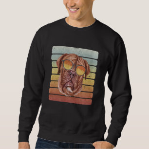 Sweatshirt Maman Papa Mastiff Français Coucher de Soleil Rétr