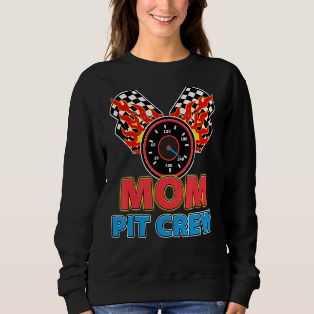 Sweatshirt Maman Pit Crew Car Racer Famille Matching Racem (Devant)