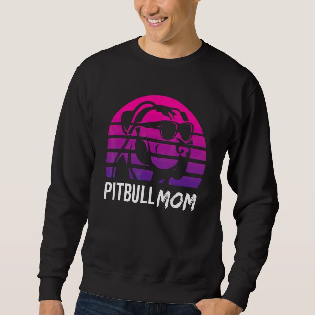 Sweatshirt Maman Pitbull Rétro 80s Chien Pitbull 1 (Devant)