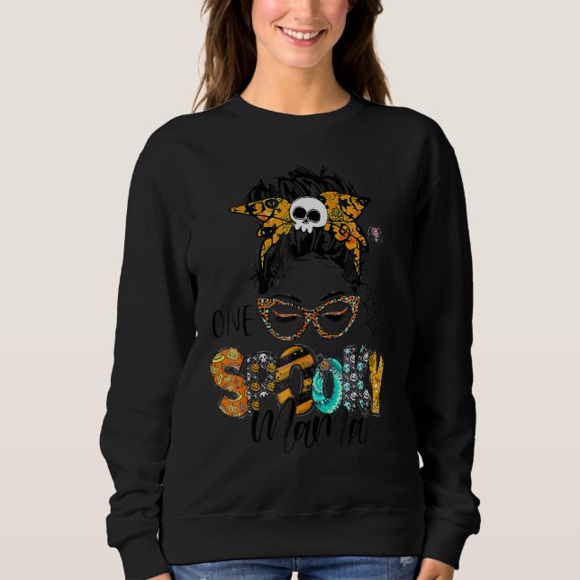 Sweatshirt Maman pour le chignon désordonné d'Halloween Maman (Devant)