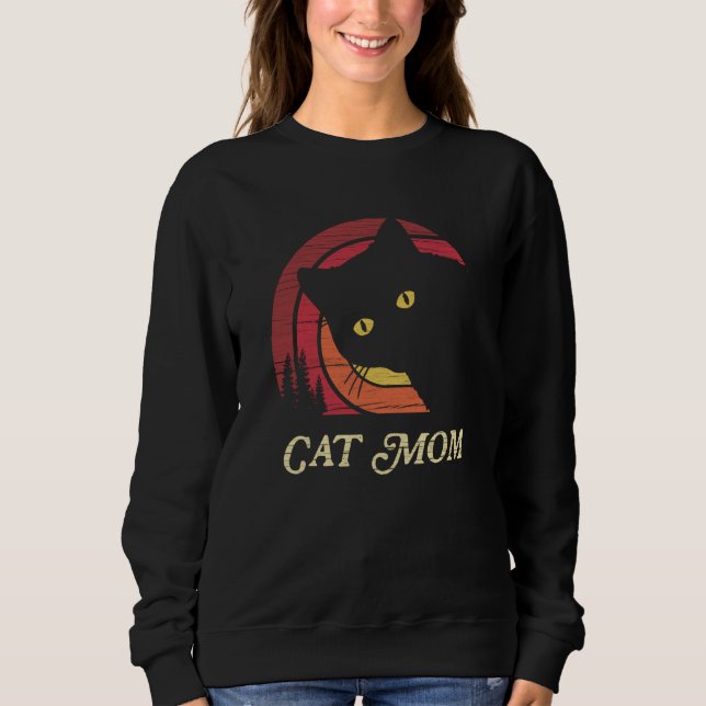 Sweatshirt Maman Rétro Meilleure Maman de Chat de Tous les Te (Devant)