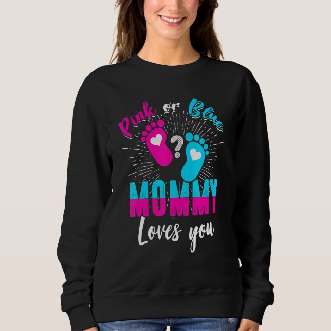 Sweatshirt Maman Rose Ou Bleue Vous Aime Genre Révéler Bébé P (Devant)
