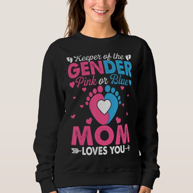 Sweatshirt Maman Rose Ou Bleue Vous Aime Genre Révéler Mignon (Devant)