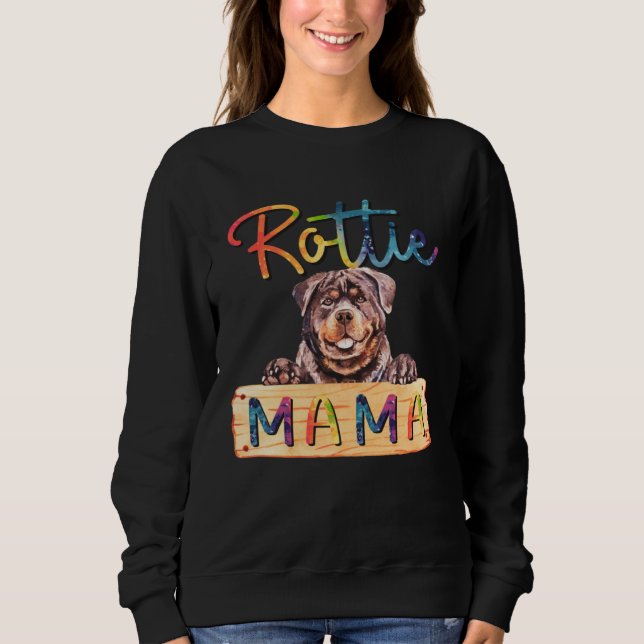 Sweatshirt Maman Rottweiler colorée Rottie Maman Chienne (Devant)