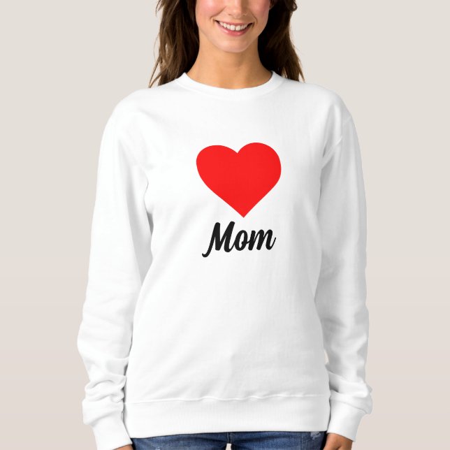 Sweatshirt Maman - Typographie Classique Cœur Rouge (Devant)