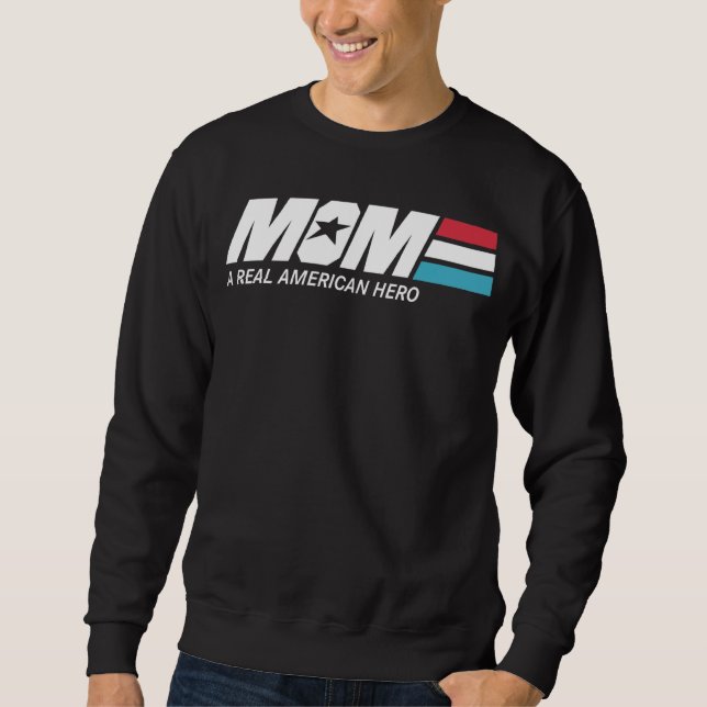 Sweatshirt Maman, un vrai héros américain (Devant)