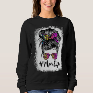 Sweatshirt Maman Vie Bleached Maman Vie Leopard Messy Bun