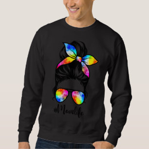Sweatshirt Maman Vie Messy Bun Élastique à cheveux Dye Femmes
