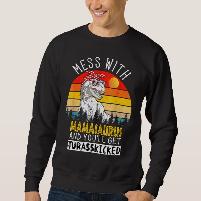 Sweatshirt Mamasaurus Mères Mini Dinosaure T Rex Saurus (Devant)