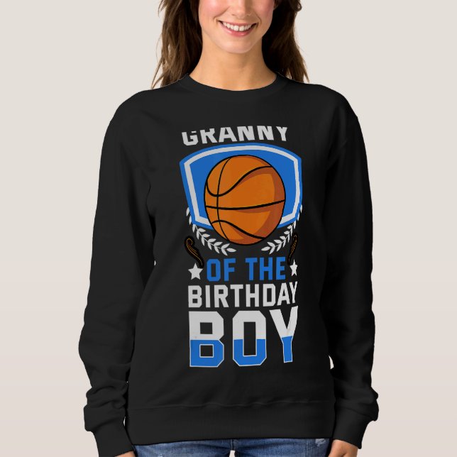 Sweatshirt Mamie De L'Anniversaire Garçon Basketball Famille  (Devant)