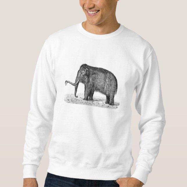 Sweatshirt Mammouths Wooly d'illustration vintage de mammouth (Devant)