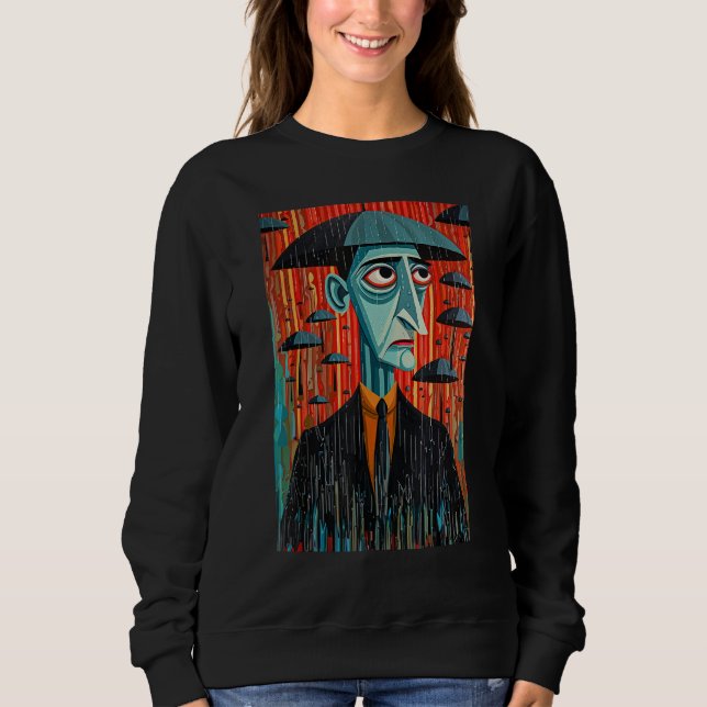 Sweatshirt Man and Umbrella Surrealistic Horror Abstract Hall (Devant)