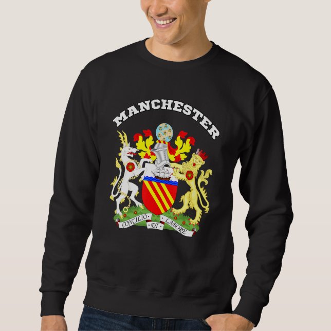 Sweatshirt Manchester Armoiries Drapeau Souvenir Angleterre (Devant)