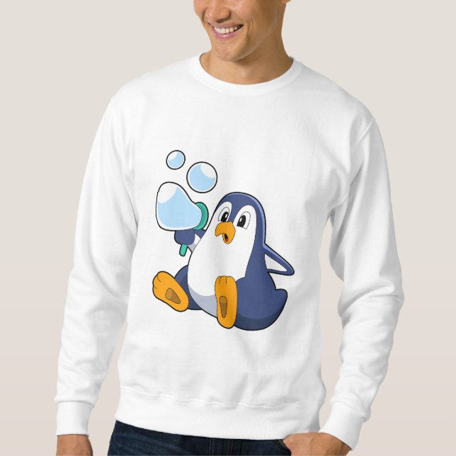 Sweatshirt Manchot avec bulles de savon.PNG (Devant)