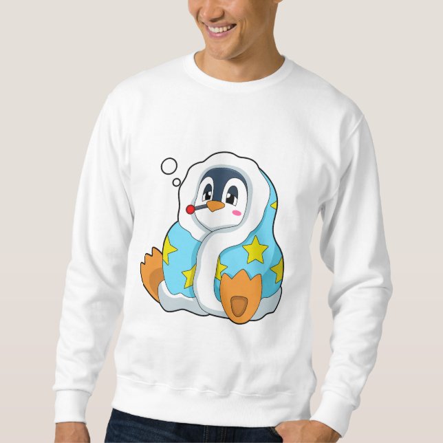 Sweatshirt Manchot avec thermomètre clinique (Devant)