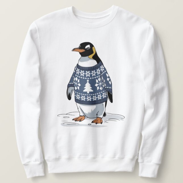 Sweatshirt Manchot de Noël (Design devant)