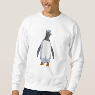 Sweatshirt Manchot en marin avec chapeau