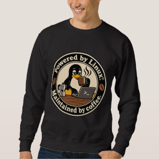 Sweatshirt Manchot Linux Tux et café