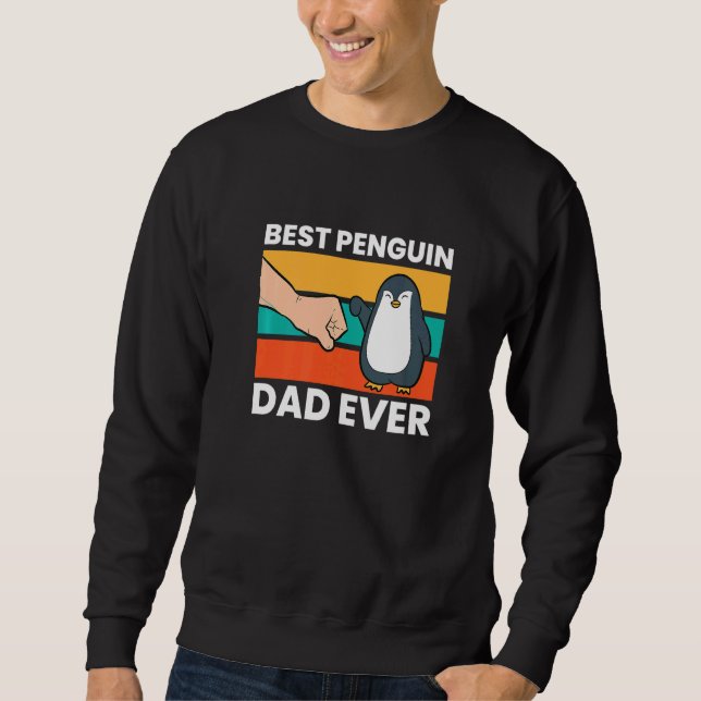 Sweatshirt Manchot Meilleur Papa Manchot De Tous Les Temps (Devant)