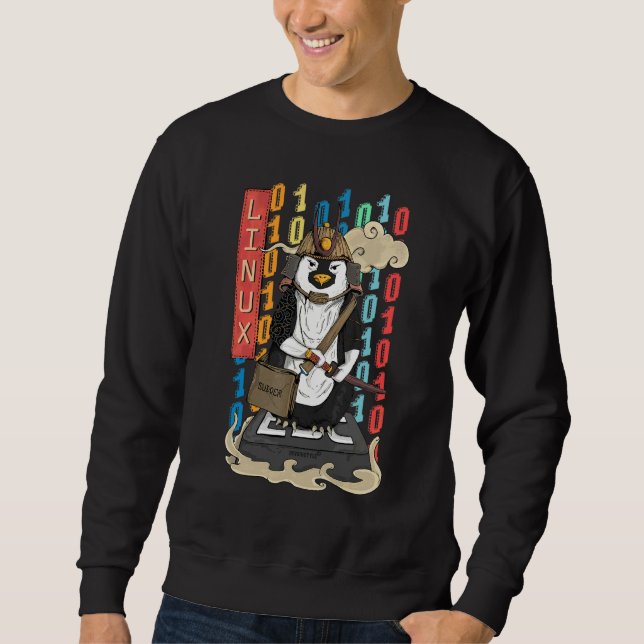 Sweatshirt Manchot samouraï  Un manchot Linux (Devant)