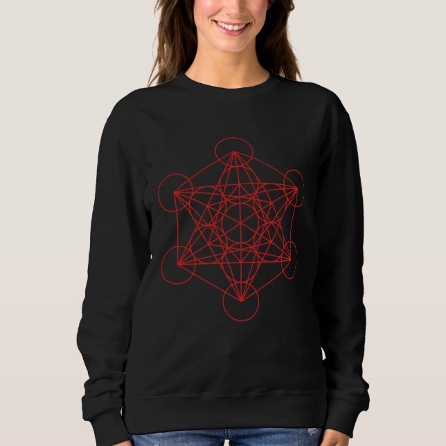 Sweatshirt Mandala Cool Géométrie Sacrée Cube de Métatron (Devant)