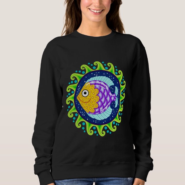 Sweatshirt Mandala de poisson (Devant)