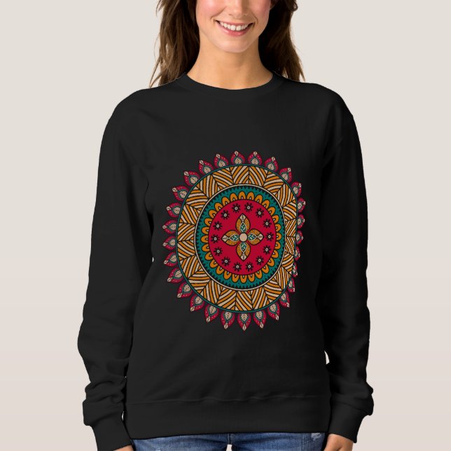Sweatshirt Mandala Mandala colorée (Devant)