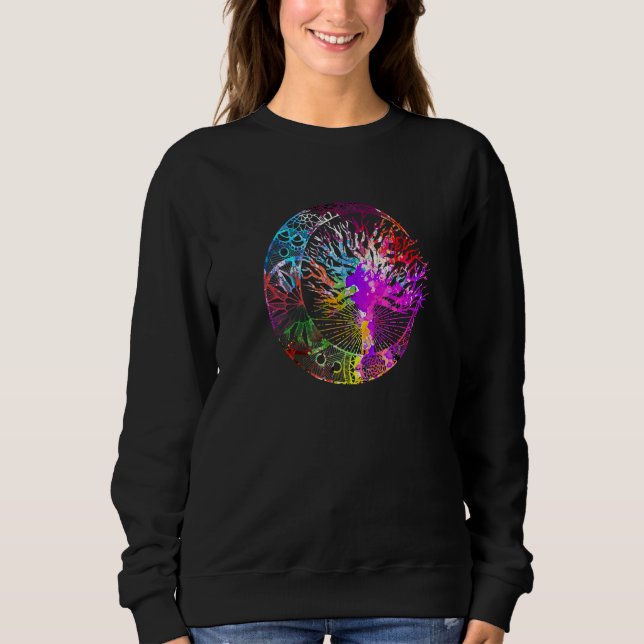 Sweatshirt Mandala Moon Chakra Tree Life Motivation Positi (Devant)