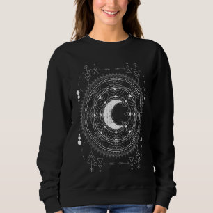 Sweatshirt Mandala Moon Wiccan Witch Blackcraft Pagan Occult