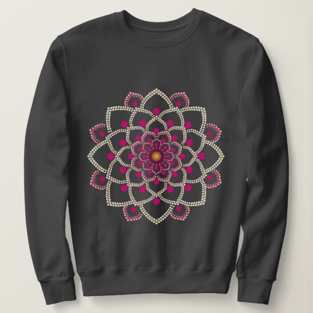 Sweatshirt Mandala rose simple (Design devant)