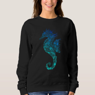 Sweatshirt Mandala Seahorse Blue