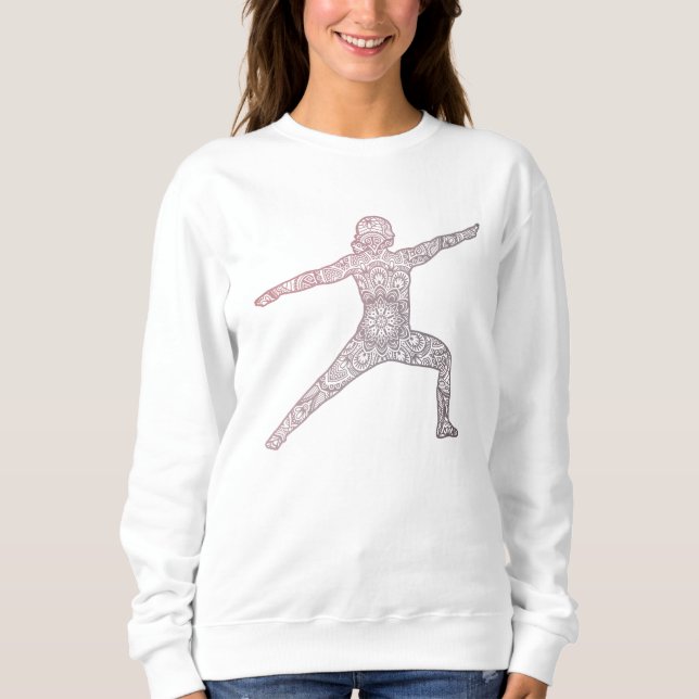 Sweatshirt Mandala Yoga Pose Mandala Line Art Mandala (Devant)