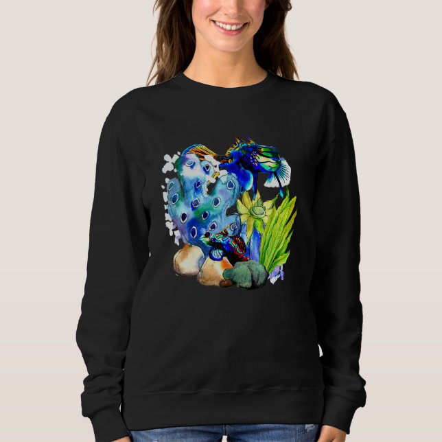 Sweatshirt Mandarin Goby Coral eau salée Poisson Aquarium L (Devant)