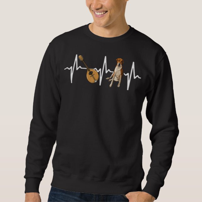Sweatshirt Mandolin Anglais Foxhound Heartbeat Chien (Devant)