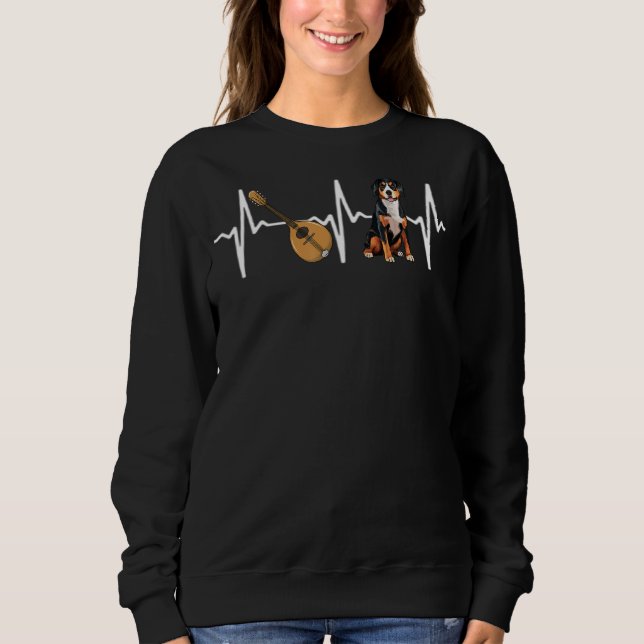 Sweatshirt Mandolin Entlebucher Mountain Dog Heartbeat Chien (Devant)