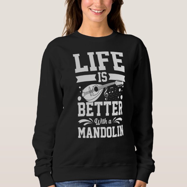 Sweatshirt Mandolin Instrument Music Player Débutant Leçon (Devant)