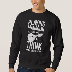 Sweatshirt Mandolin Instrument Music Player Débutant Leçon