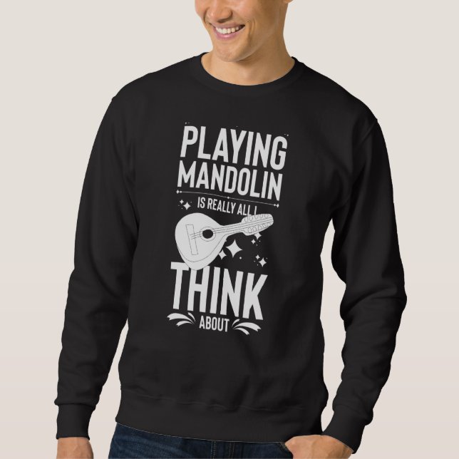 Sweatshirt Mandolin Instrument Music Player Débutant Leçon (Devant)