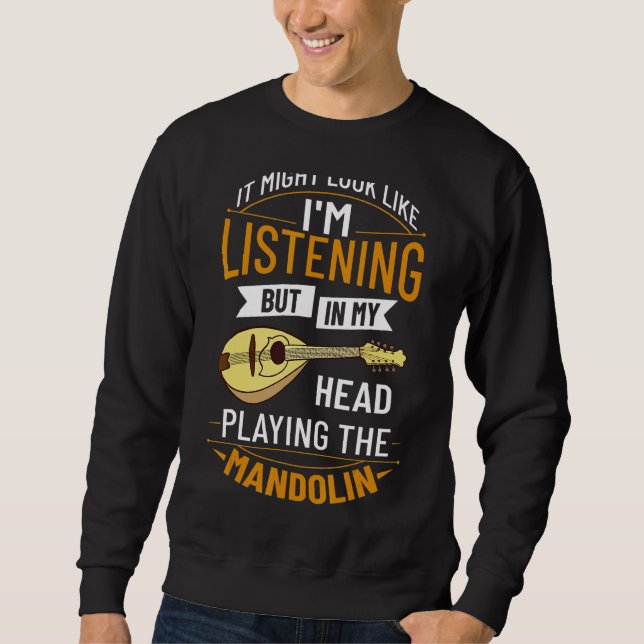 Sweatshirt Mandolin Instrument Music Player Débutant Leçon 1 (Devant)