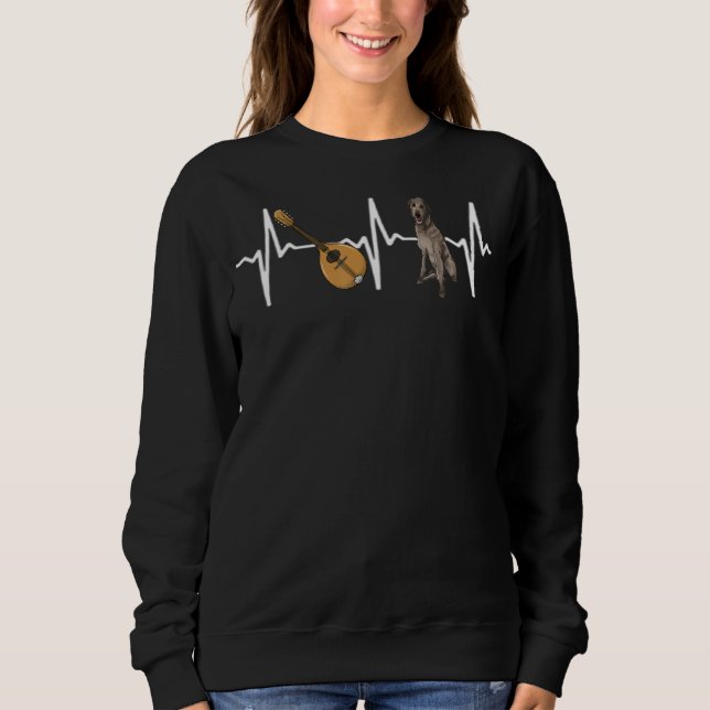 Sweatshirt Mandolin Scottish Deerhound Heartbeat Chien (Devant)