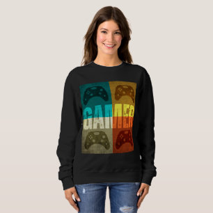 SWEATSHIRT MANETTE DE JEU VIDÉO VINTAGE GAMER