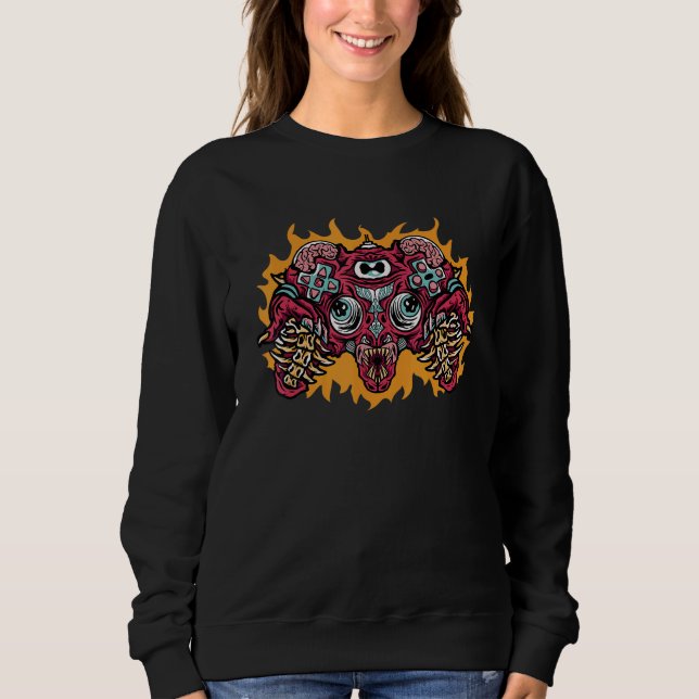 Sweatshirt Manette de jeu vidéo zombie Costume d'Halloween po (Devant)