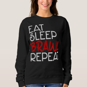 Sweatshirt Mange Sleep Brawl Répéter Gamer Jeu Drôle Pour Les