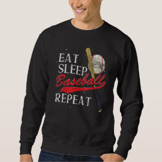 Sweatshirt Manger Dormir Baseball Répéter Joueur de Baseball