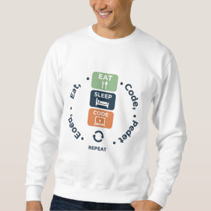 Sweatshirt Manger, Dormir, Coder, Répéter – Drôle de Style de