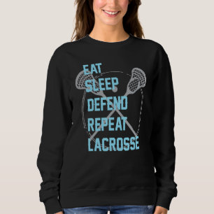 Sweatshirt Manger Dormir Défendre Répéter Lacrosse Lax Pour H